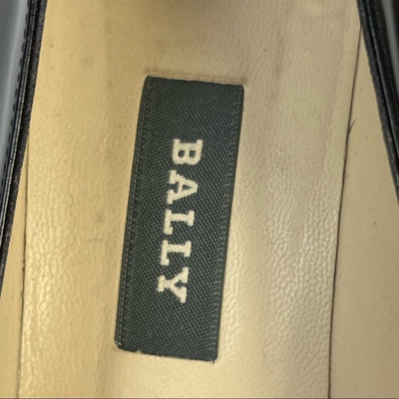 Bally Tipin Style Flex Black Leather Heels Gold Accent Size 39 - Picture 9 of 13